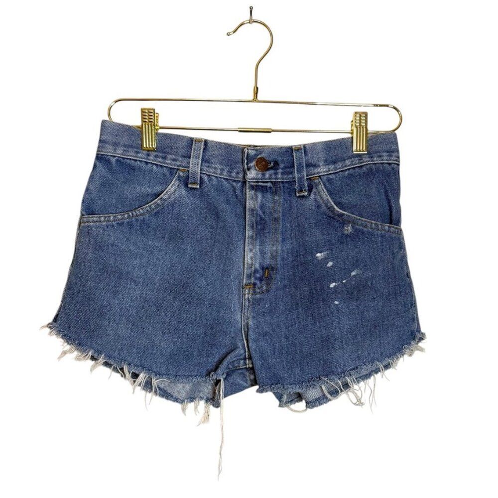 Vintage Sears Roebucks Cut Off Jean Shorts Women 29 Blue Denim High Rise Boho